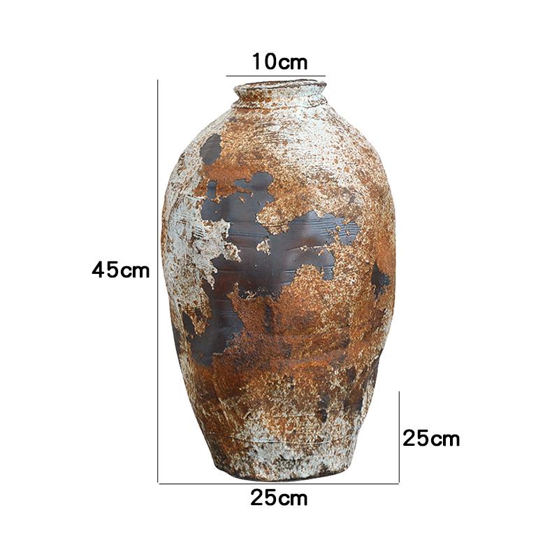 Retro Wabi-Sabi Zen Pottery Vase for Home and Hotel Decor