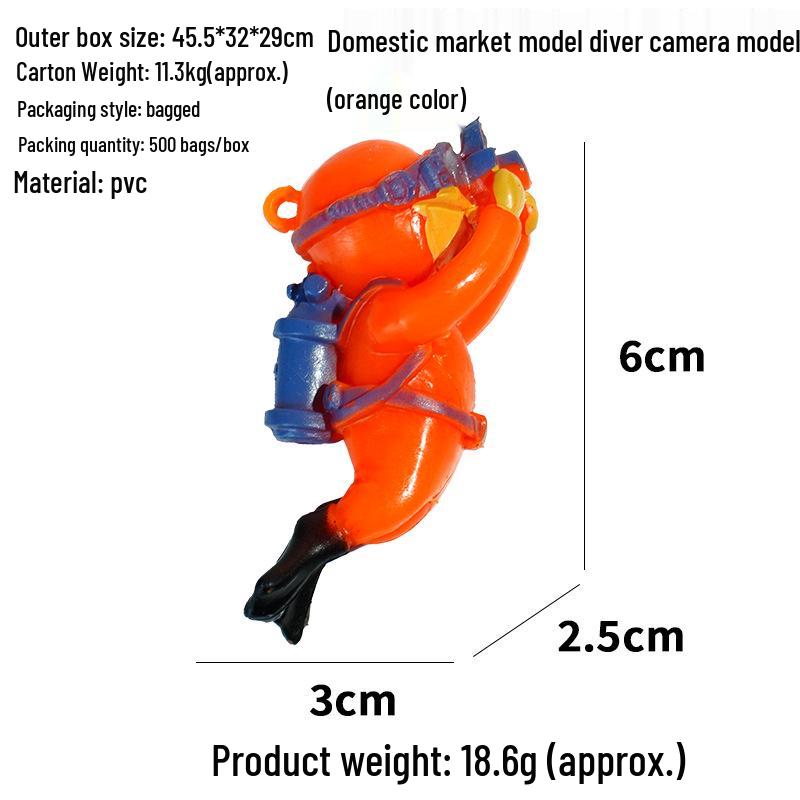 Blue Diver Fish Tank Ornament Set - Floating Aquarium Decoration Gift