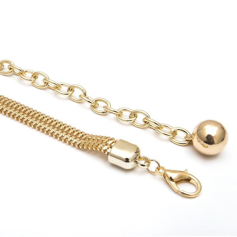 Dames Sexy Zilver Goud Meerlagig Retro Kwastjes Taille Riem Ketting Lichaams Sieraden