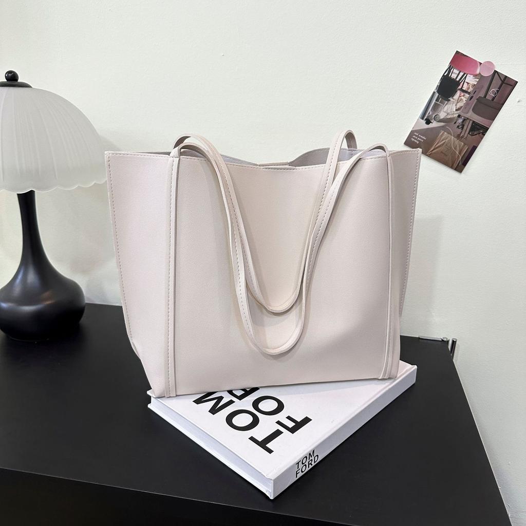2026 Women's Handbag 2-piece Set PU Leather Large Capacity Magnetic Sealing Daily Leisure Shoulder Bag Solid Color Shopping Bag