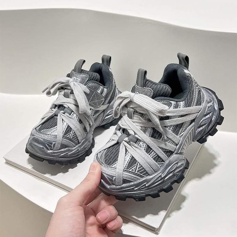 

Fashion Girls Shoes Simple Kids Sports Shoes Retro Women s Casual Shoe Soft Soled Boys Shoes Anti Slip Girls Mesh Shoe 23insole15.3cm темно серый