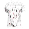 Womens Spring Tops Asymmetrical Neckline Summer Shirts for Women Floral Print Womens Summer Shirts Short Sleeve Comfortable Style