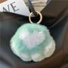 Kitten Paw Rex Rabbit Fur Keyring Pendant - Cute Plush Ball Bag Charm Birthday Gift