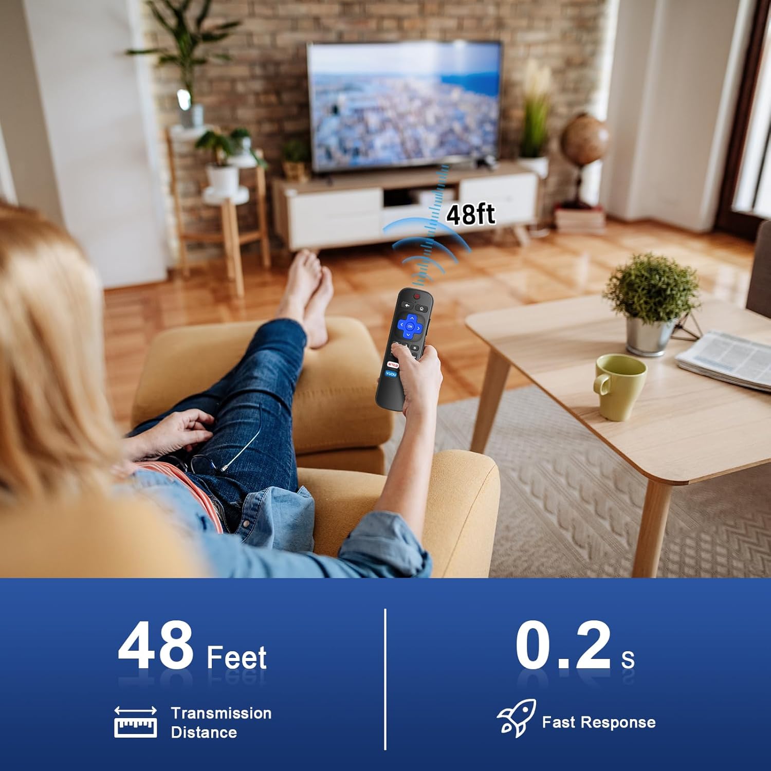 Roku TV Universal Remote Control(2 Pieces) - TCL/Hisense/Sharp/Onn/Insignia Roku TV Replacement Parts,With shortcut keys suitable for Netflix/Prime