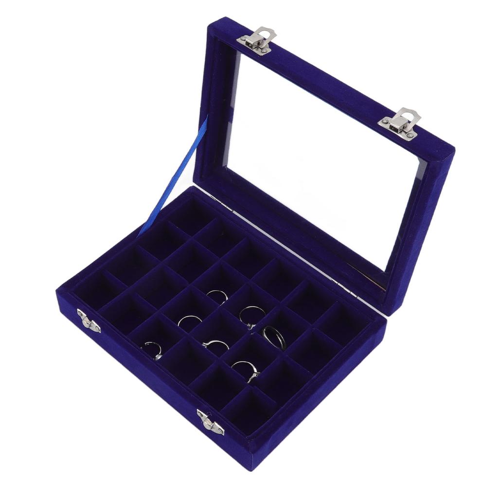 24 Grid Earring Storage Box Fashion Jewelry Display Tray with Transparent Lid for Stud Earrings