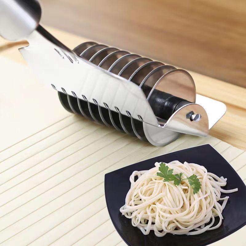 Manual Noodle Cutter Rolling Stainless Steel Spaghetti Maker Pressing Pasta Machine Shallot Knife Kitchen Cooking Accessories
