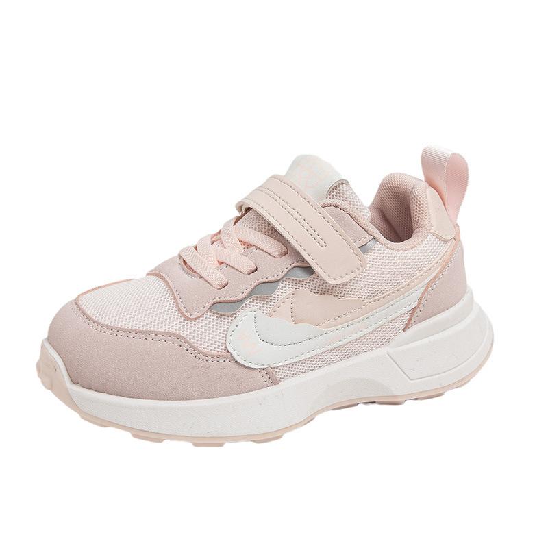 Boys and girls casual versatile dad shoes Velcro mesh breathable medium and older children's sports shoes thick sole non-slip and wear-resistant