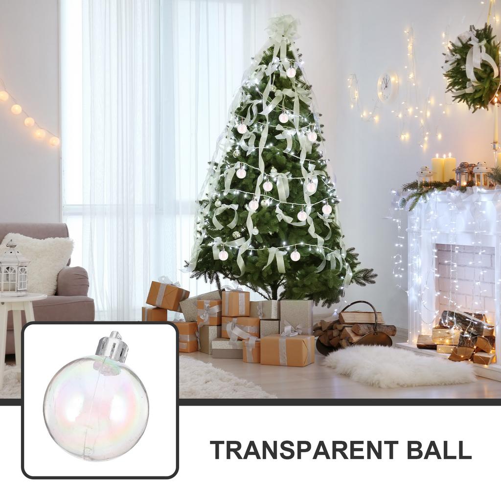 12Pcs Shimmering Iridescent Ball Christmas Decoration Xmas Tree Ornament Hanging Party Decor Festive Holiday Ornament Set