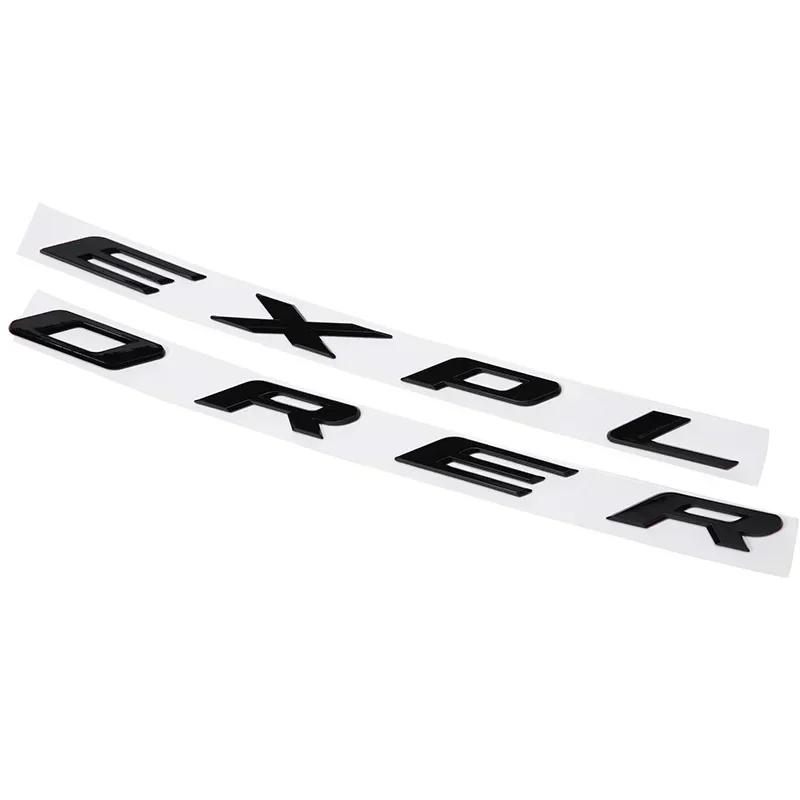 3D ABS Chrome Black Explorer Logo Car Front Hood Emblem Bonnet Letters Badge Sticker For Explorer 2020 2021