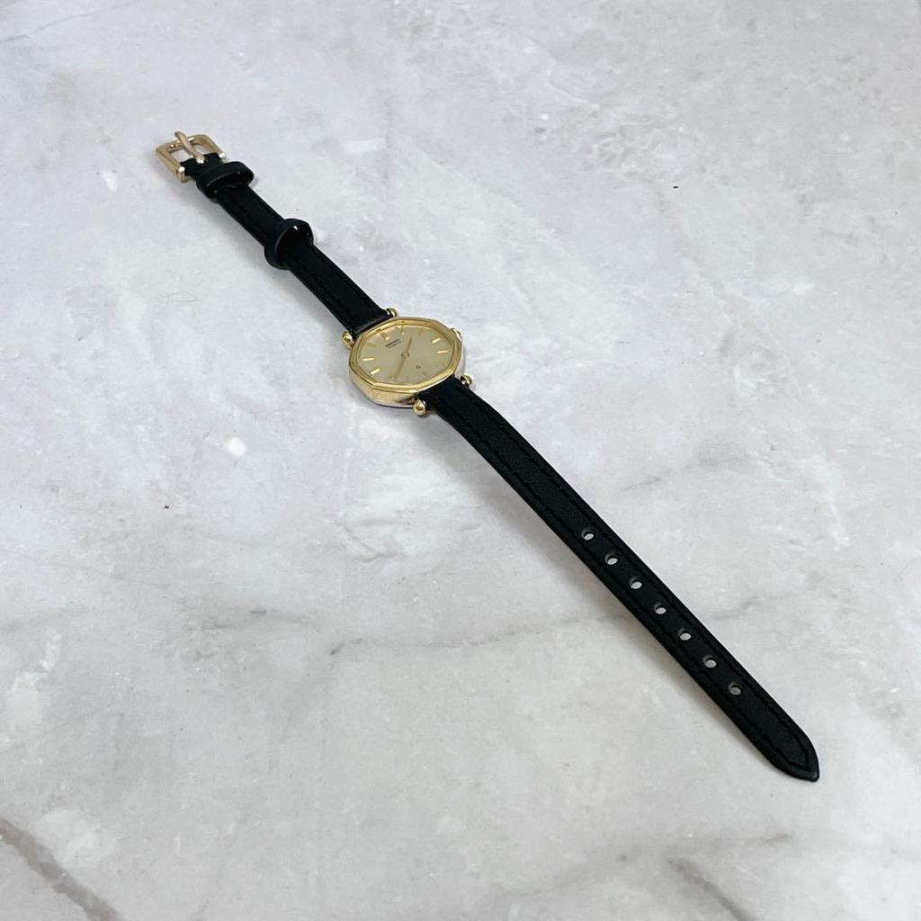 Used Rare SEIKO Chariot Watch Gold Octagon #t21