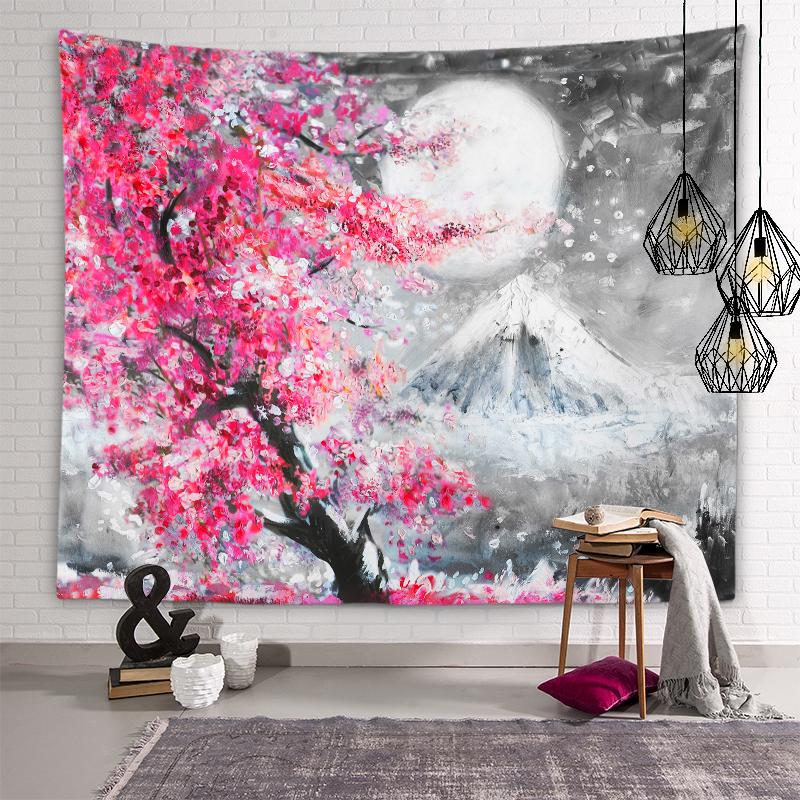 Fashionable Graffiti Tree Series Tapestry Printed Tapestry Home Decoration Wall Hanging Cloth Holiday Furnishings Beach Towel