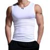 Men's Split Design Quick-Dry Sleeveless Fitness Tank Top - Black/White High Elasticity