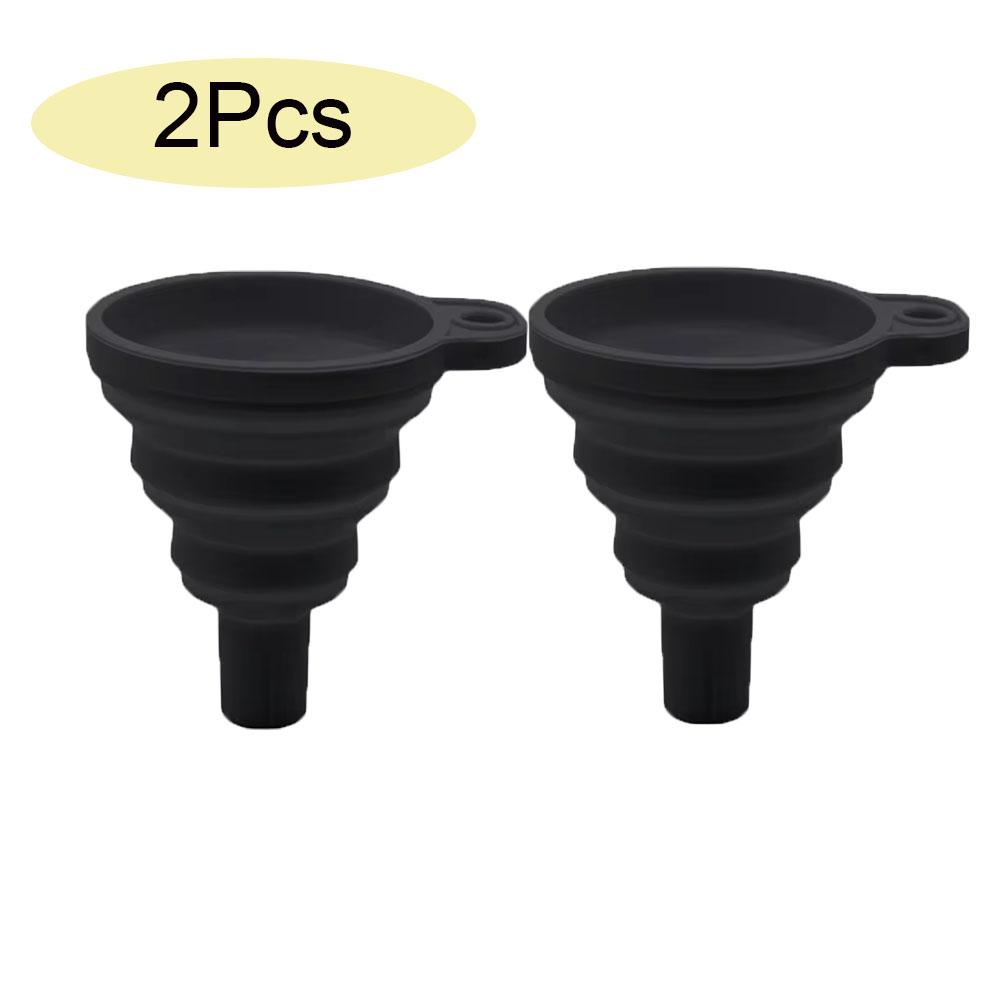 2 Stück Motor Trichter Auto Universal Silikon Flüssigkeitstrichter Waschflüssigkeit Wechsel Faltbar Tragbar Auto Motoröl Benzin Wechsel Trichter