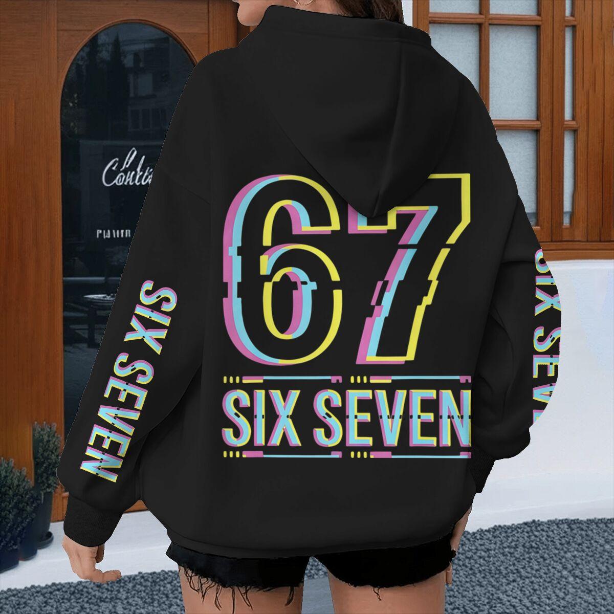 Spring Autumn Punk 67 Six Seven Printing Kids Hoodies Popular Six Seven Hoody Boys Tops 67 Theme Girl Hooded 100