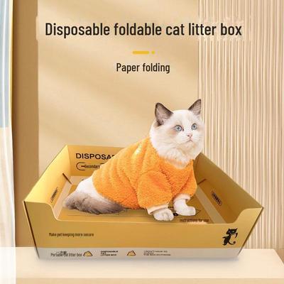 Faltbare, tragbare, extragroße Einweg-Katzentoilette für zu Hause und unterwegs
