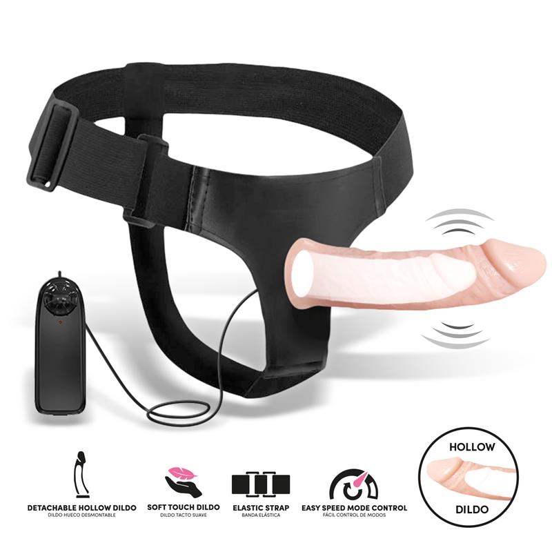 Bemax Harness with Detachable Hollow Dildo, Vibration and Remote Control