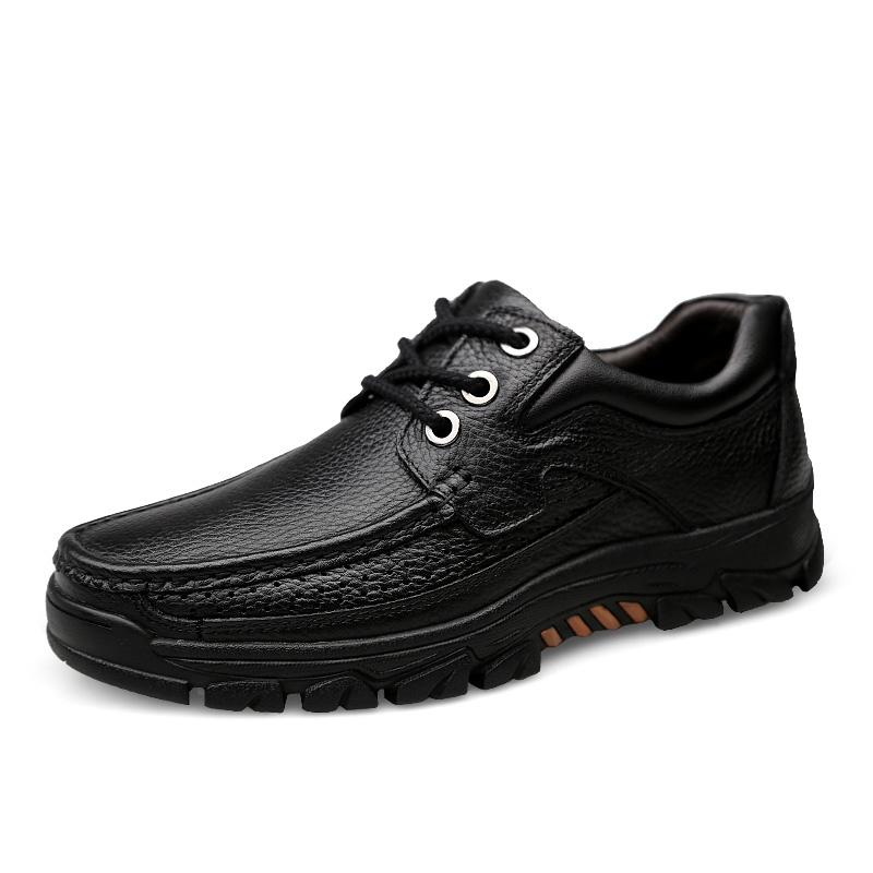 Fashion High Quality New Thick Soled Wear-resistant Men's Leather Casual Shoes Lace Up Oxford Shoes for Men's Outdoor Hiking Shoes