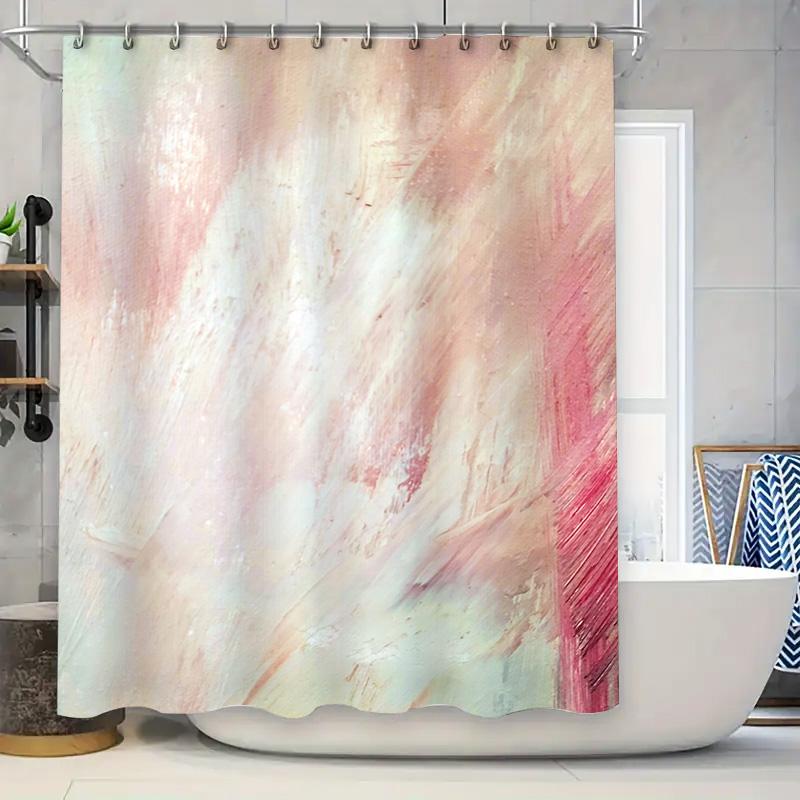 

Современная шторка для душа с абстрактным расписным дизайном розового и белого цветов для декора дома (180X240См) 90x180cm