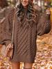 Women's Oversized Cable Knit Sweater In Multiple Colors - Gray, Brown, Burgundy, White, Black