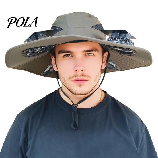 Cooling Fan Sun Hat For All-day Wear Wide-Brimmed Outdoor with Dual-Power Design With Solar Charging USB Hiking Cycling Fishing Panel Hot Summers