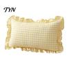 Federe Minimaliste Moderne per Cuscini, Copricuscino Ruffle, Fodera a Quadri in Cotone con Bordo Arricciato, 18x18 Pollici Accessori per la Casa del Soggiorno 20x12