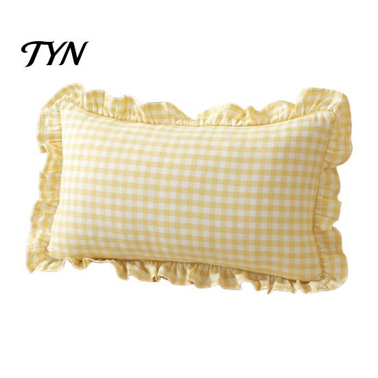 Federe Minimaliste Moderne per Cuscini, Copricuscino Ruffle, Fodera a Quadri in Cotone con Bordo Arricciato, 18x18 Pollici Accessori per la Casa del Soggiorno 20x12
