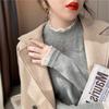 Semi-turtleneck German Velvet Bottoming Shirt for Women's Foreign Style Inside, New Long-sleeved T-shirt for Spring, Autumn and Winter