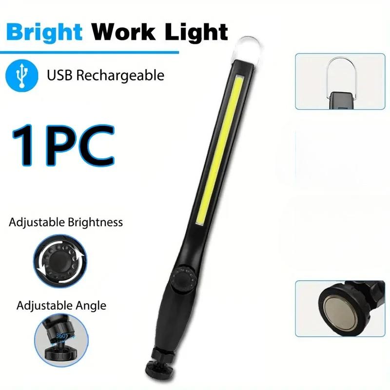 

LED Magnetic Work Light Rechargeable Underhood Work Lamp With Hooks & Rotating Magnetic Base For Car Repairing Emergency