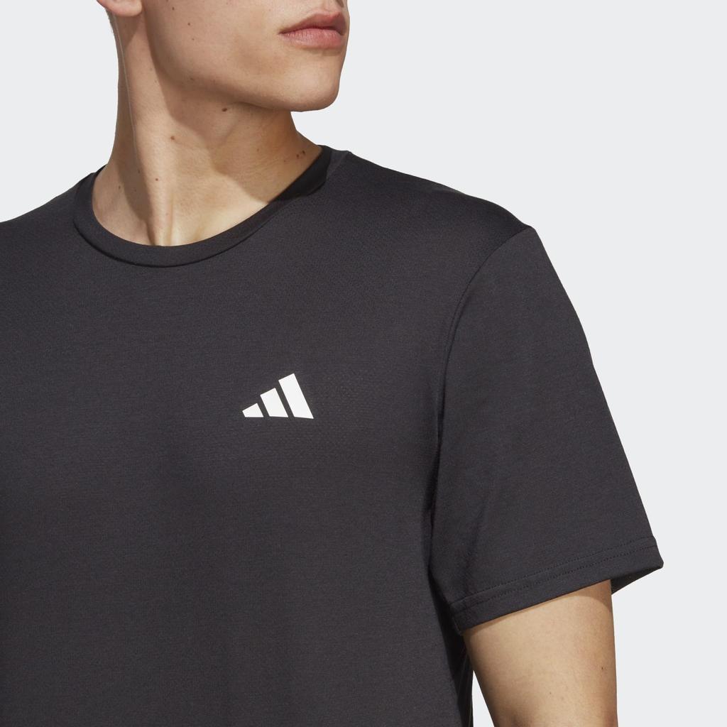Adidas Fitted Crew Neck Logo Print Short Sleeve T-Shirt Men Tops Black IC7421