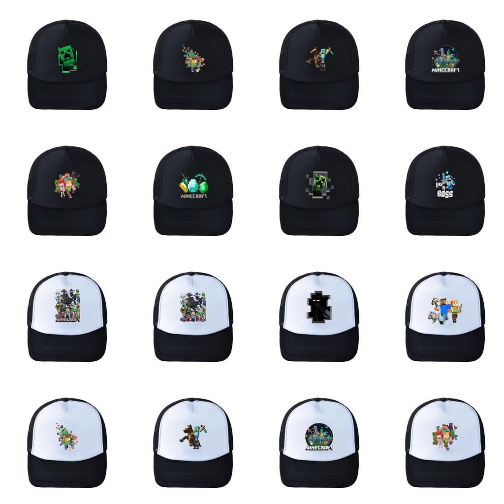 Minecraft Pattern Print Baseball Cap Outdoor Sun Protection Breathable Gift Hat