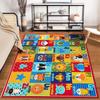 Colorful Alphabet Animals Rug Design Non-slip Rug Suitable for Living Room and Bedroom Sofas.