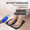 Ny 3D Elektrisk EMS Fotmassager Pad Med Fjärrkontroll, Smart Vikbar Fotmuskelstimulering Massage Mat Fötter Avslappning Formning