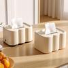 High-End Spring Pop-Up Tissue Box | Creative Desktop Napkin Storage | Cream Style