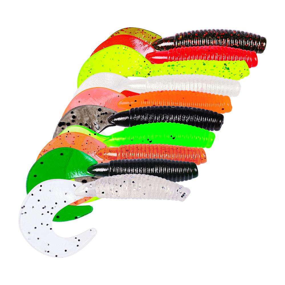 Buy Soft Worm Grubs T Tail Wobblers Fishing Lure 7cm 3.5g Silicone Salt ...
