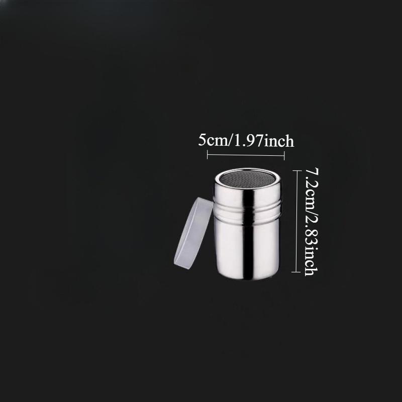 Stainless Steel Powder Sugar Shaker Duster with Lid,Fine Mesh Shaker Powder Cans for Baking Soda Cocoa Cornstarch Coffee Flour
