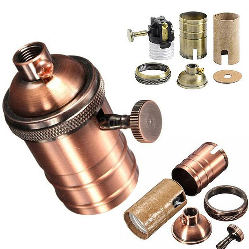 Portalámparas Industrial Vintage Adaptador de Bombilla Antiguo Retro Casquillo ES E27
