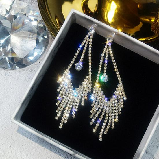 Pearl & Zircon Tassel Earrings