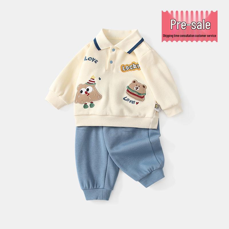 

Cartoon Jogger Sweatshirt Set for Boys - Small & Medium Sizes, Autumn Casual Two-Piece 110 CM