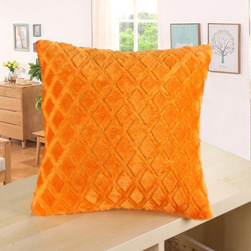 1Pc Plush Thick Lattice Pattern Sofa Pillowcase Soft Cushion Covers 43x43CM Couch Pillow