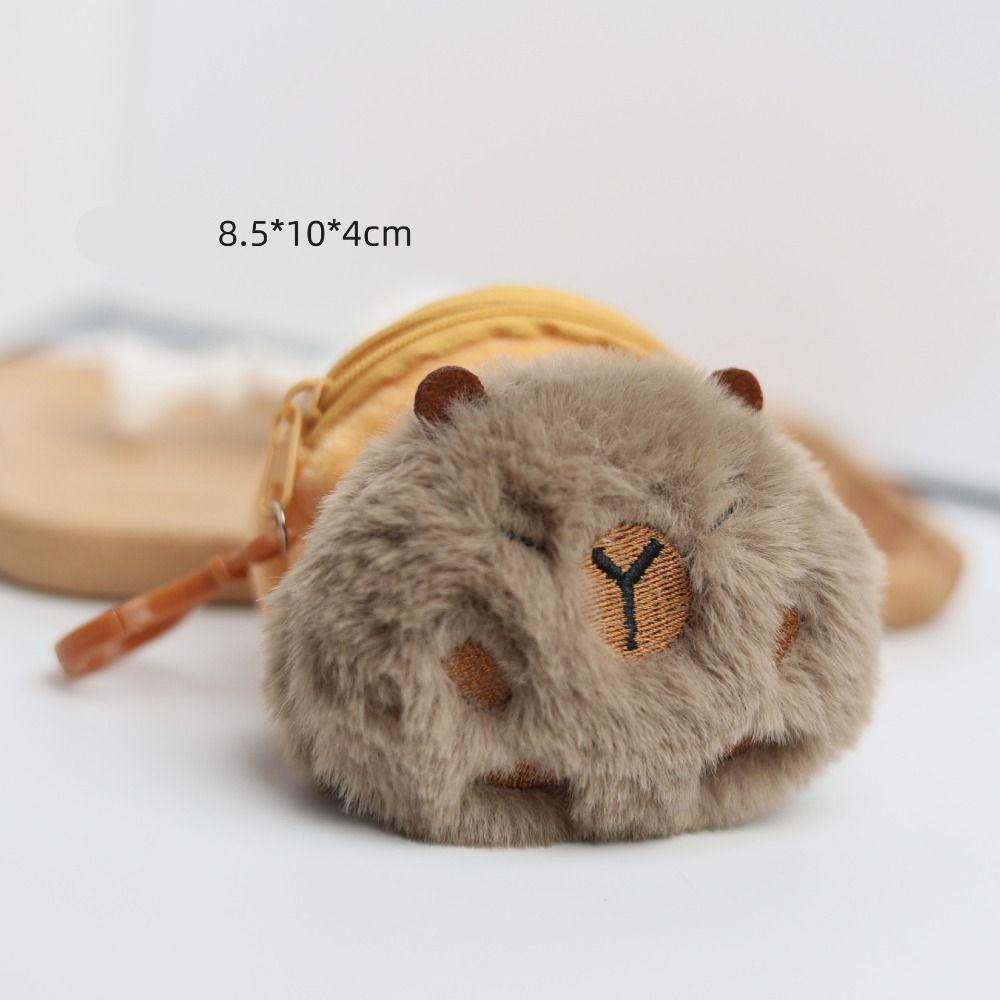 New Creative Capybara Anime Plush Coin Purse Kawaii Cartoon Bags Pendant Round Funny Lovely Headphone Bag
