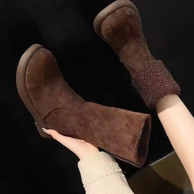 Women's lightweight comfortable cold warm padded snow boots non-slip wear outdoor leisure sports folding two wear cotton boots