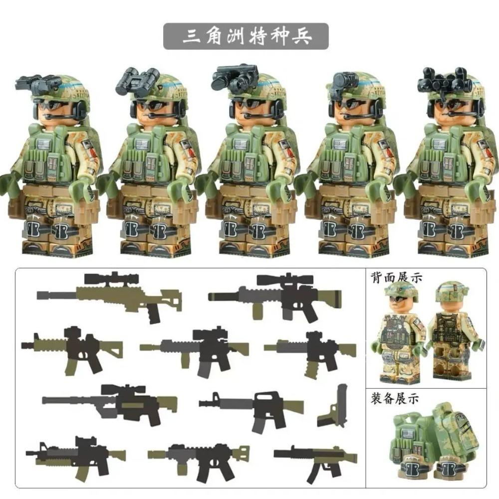 High military US special forces soldiers green beret army weapons miniature building block puzzle birthday gift world war ii