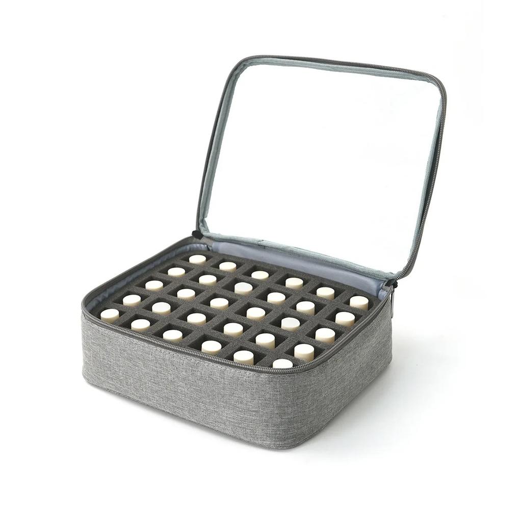Nail Polish Storage Bag Essential Oil Bag Portable Cosmetic Nail Care Kit Nail Care Tool Storage Box 30 Compartment