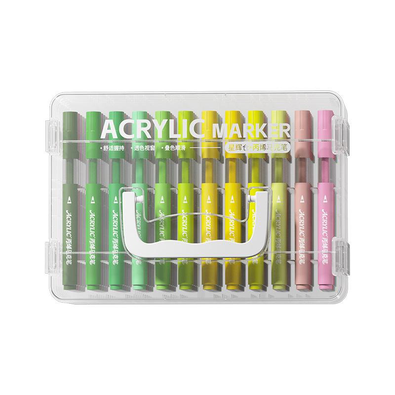 Acrylic Marker Pens Brush Tip Washable Watercolor Paint Pen Set for Students Art Drawing Sketching School Supplies