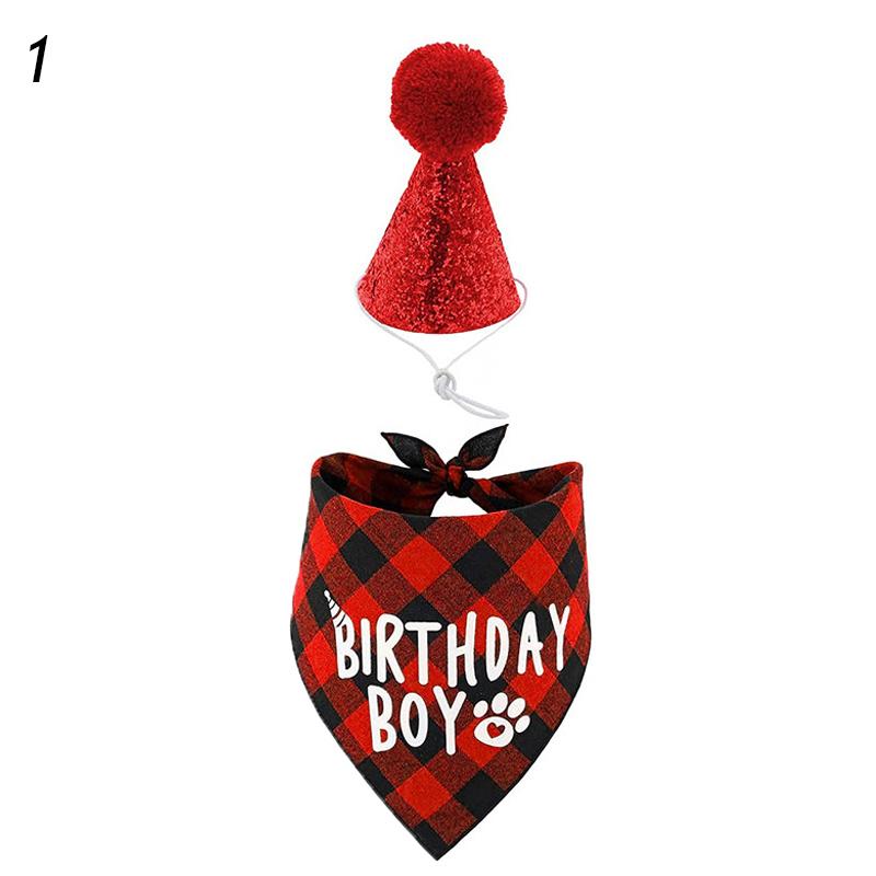Dog Birthday Party Supplies Bandana Scarf Shiny Dog Crown Hat Pet Bow Collar Set of Include 0-8 Figures Pet Adorable Clothing Accessori