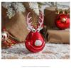 2Pcs /Lot Christmas Tree Ornaments Elk Scene Pendant Decorations Red Elks Diameter Balls Hanging Plastic Gift
