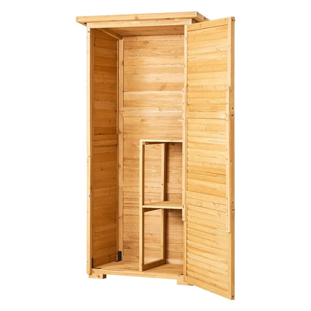 Outdoor Wooden Storage Shed Waterproof Garden Tool Shed 31.5x63.8 Inch