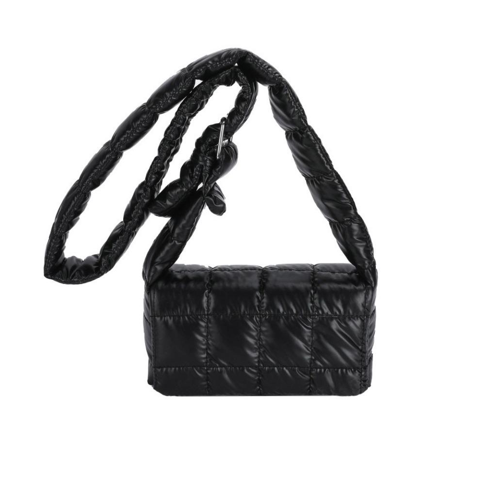 

Lightweight Women s Shoulder Bag Korean Style Small Square Bag Winter Space Cotton Bag Female чёрный