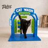 Arche à gratter pour chat, Station de lavage et de toilettage, Auto-toiletteur, Conception de jouet interactif pour voiture, Brosses douces à frotter, Grattoir masseur pour station de chats d'intérieur