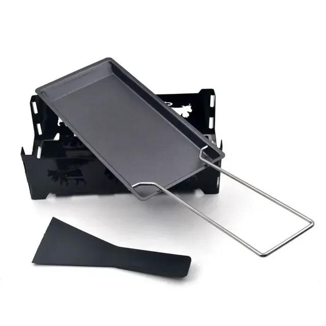 

2024 НОВЫЙ Металлический Раклет из углеродистой стали Мини Сыр Раклетт Антипригарное покрытие Свечи с Лопаткой Набор для готовки Подогреваемый противень Складная ручка для хлеба steel handle